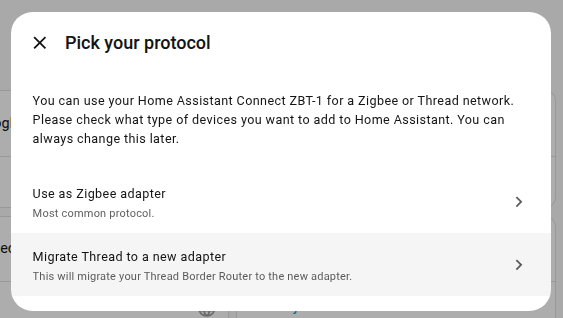 Select the Thread firmware