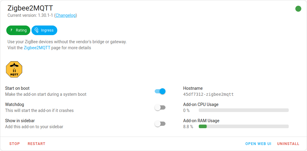 Stop the Zigbee2MQTT app