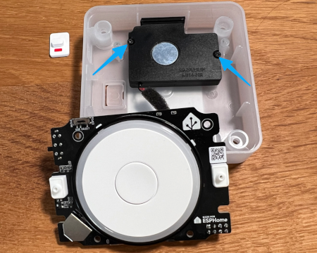 Image showing the location of the screws on the speaker